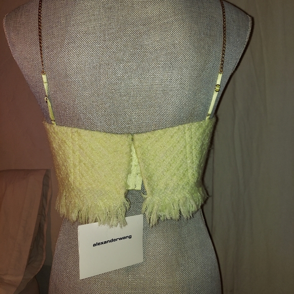 Alexander Wang *As Seen on celebrities* Tweed Bra w. chain straps yellow - Picture 14 of 16